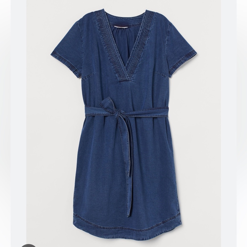 H&M Blue V-Neck Dress